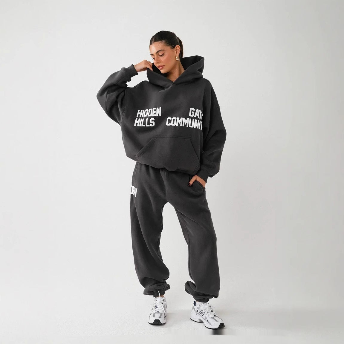 Pullover Long Sleeve Hooded Sweater Set