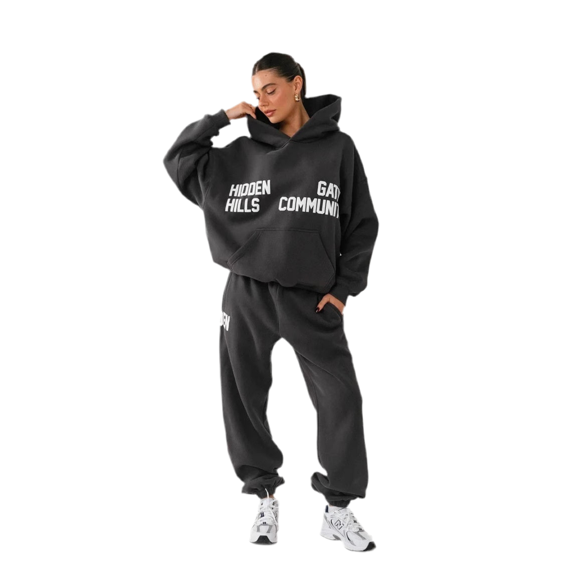 Pullover Long Sleeve Hooded Sweater Set