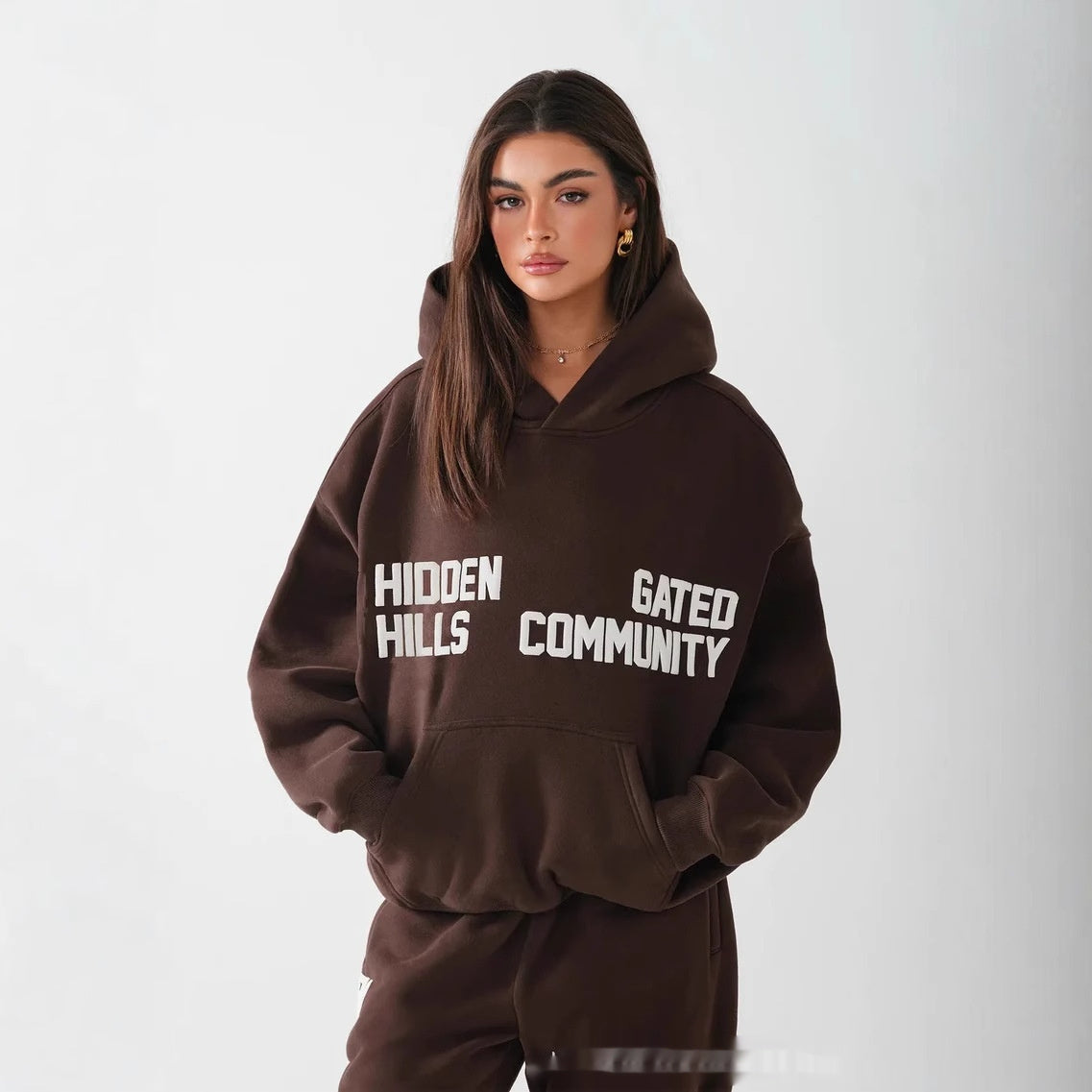 Pullover Long Sleeve Hooded Sweater Set