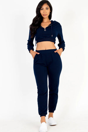 French Terry Half Zip Hoodie and Joggers Set (CAPELLA)